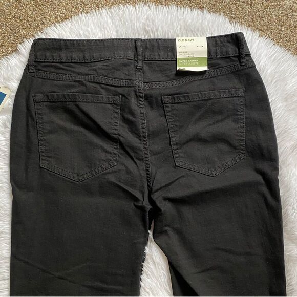 Old Navy Super Skinny Mid Rise Jeans New Black Womens Size 12 - Picture 4 of 9